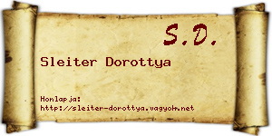 Sleiter Dorottya névjegykártya